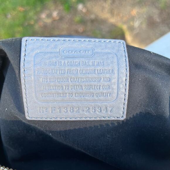 COACH Boston Style Satchel, Gray Pebble Leather Tote - Picture 5 of 13